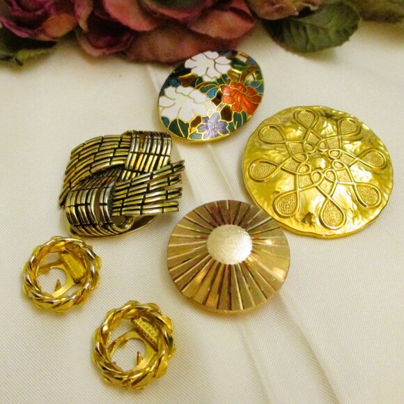 VINTAGE Gold Dress Scarf Clip Lot: Signed Germany Lieba West Germany Convertible - Picture 6 of 12